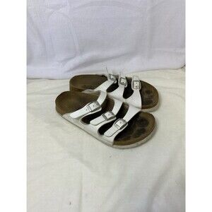 Birkenstock Birki's Womens Sandals Size 5/36/3.5 Florida White Slides Slip On